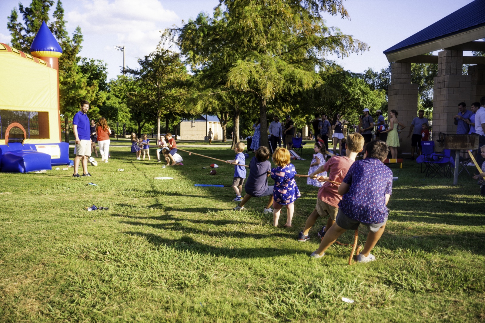 Plano Young Republicans competing in tug-of-war at the America 250 cookout