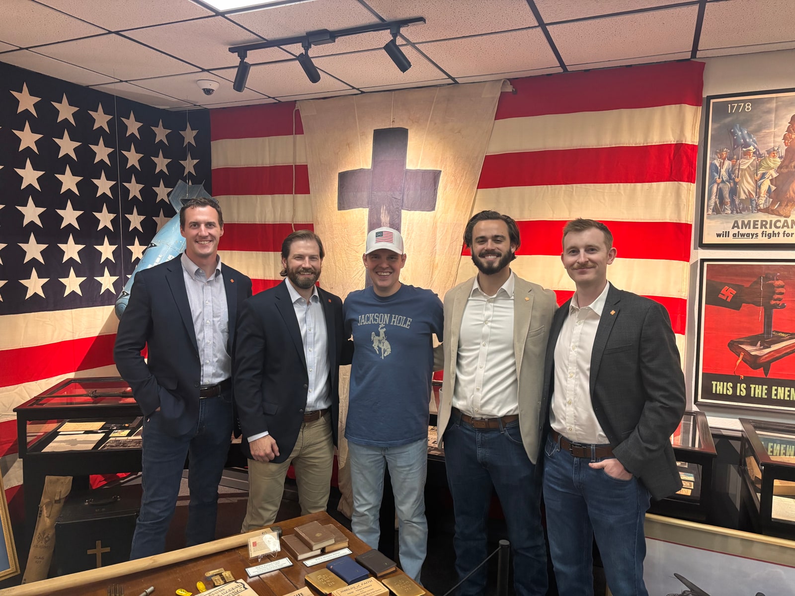 Plano Young Republicans members visiting the WallBuilders collection in Arlington
